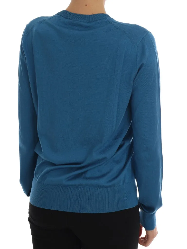 Dolce & Gabbana Silk Sequined Capri Pullover Women's Sweater