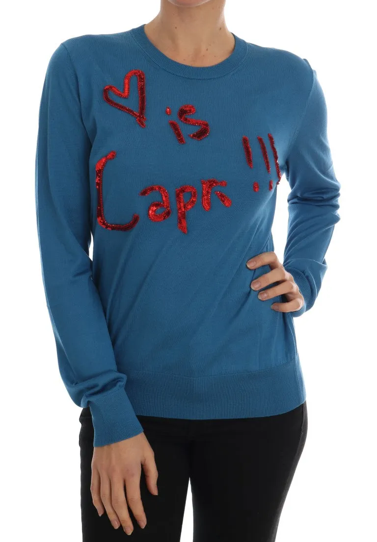 Dolce & Gabbana Silk Sequined Capri Pullover Women's Sweater