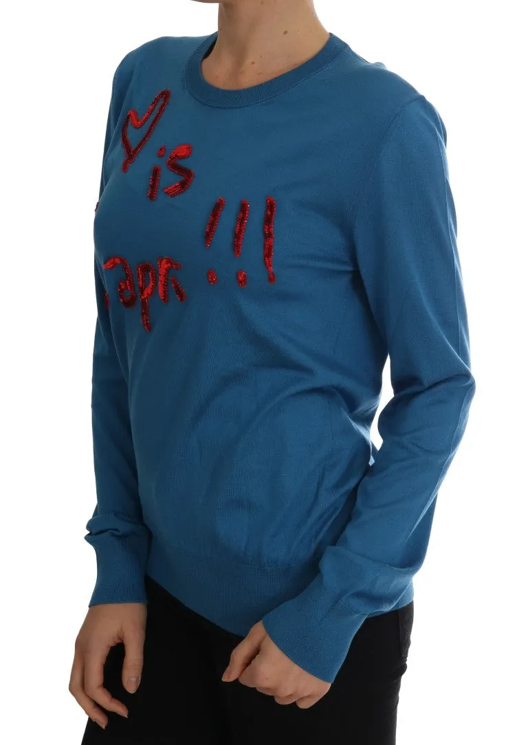 Dolce & Gabbana Silk Sequined Capri Pullover Women's Sweater