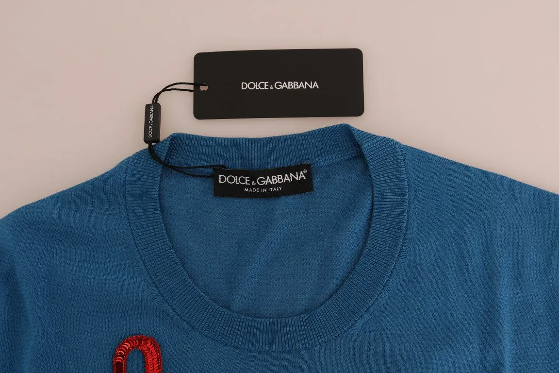 Dolce & Gabbana Silk Sequined Capri Pullover Women's Sweater