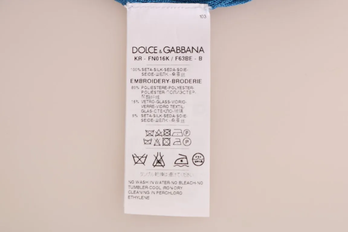 Dolce & Gabbana Silk Sequined Capri Pullover Women's Sweater