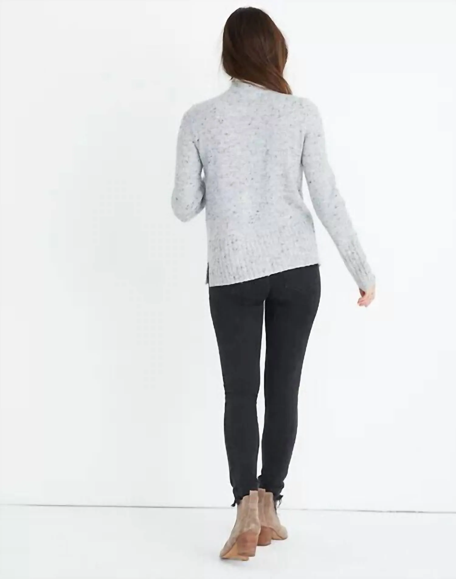 Donegal Inland Turtleneck Wool Pullover In Grey