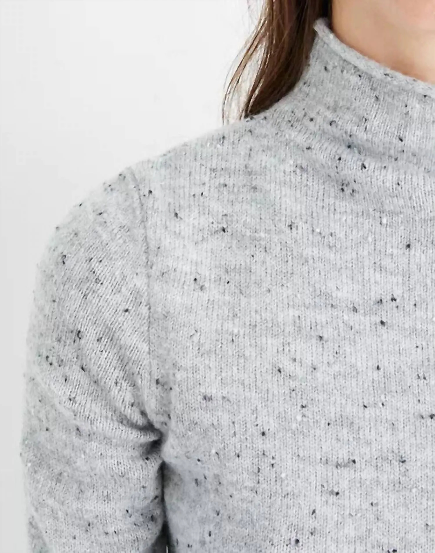 Donegal Inland Turtleneck Wool Pullover In Grey