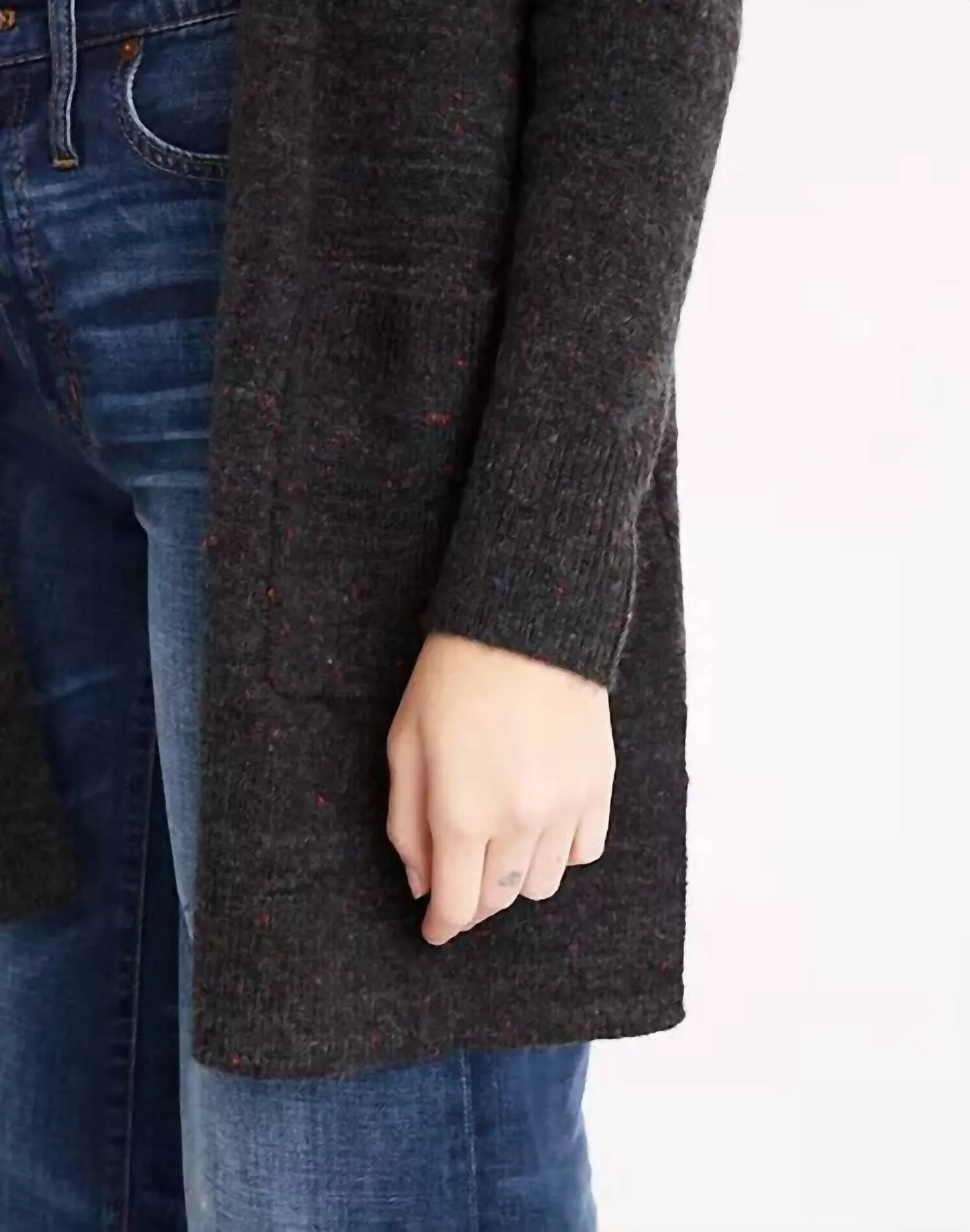 Donegal Open Front Cardigan In Gray