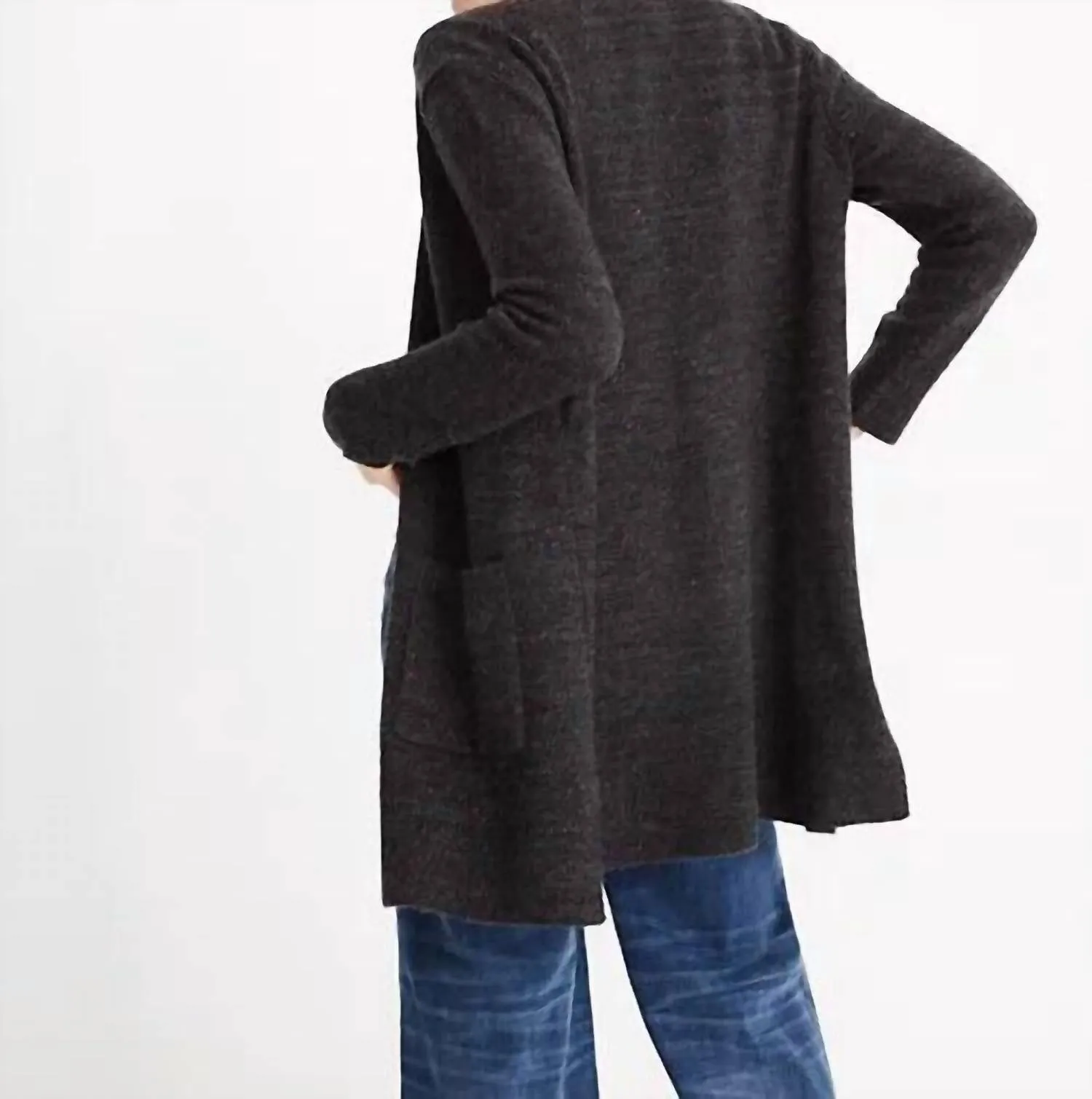 Donegal Open Front Cardigan In Gray