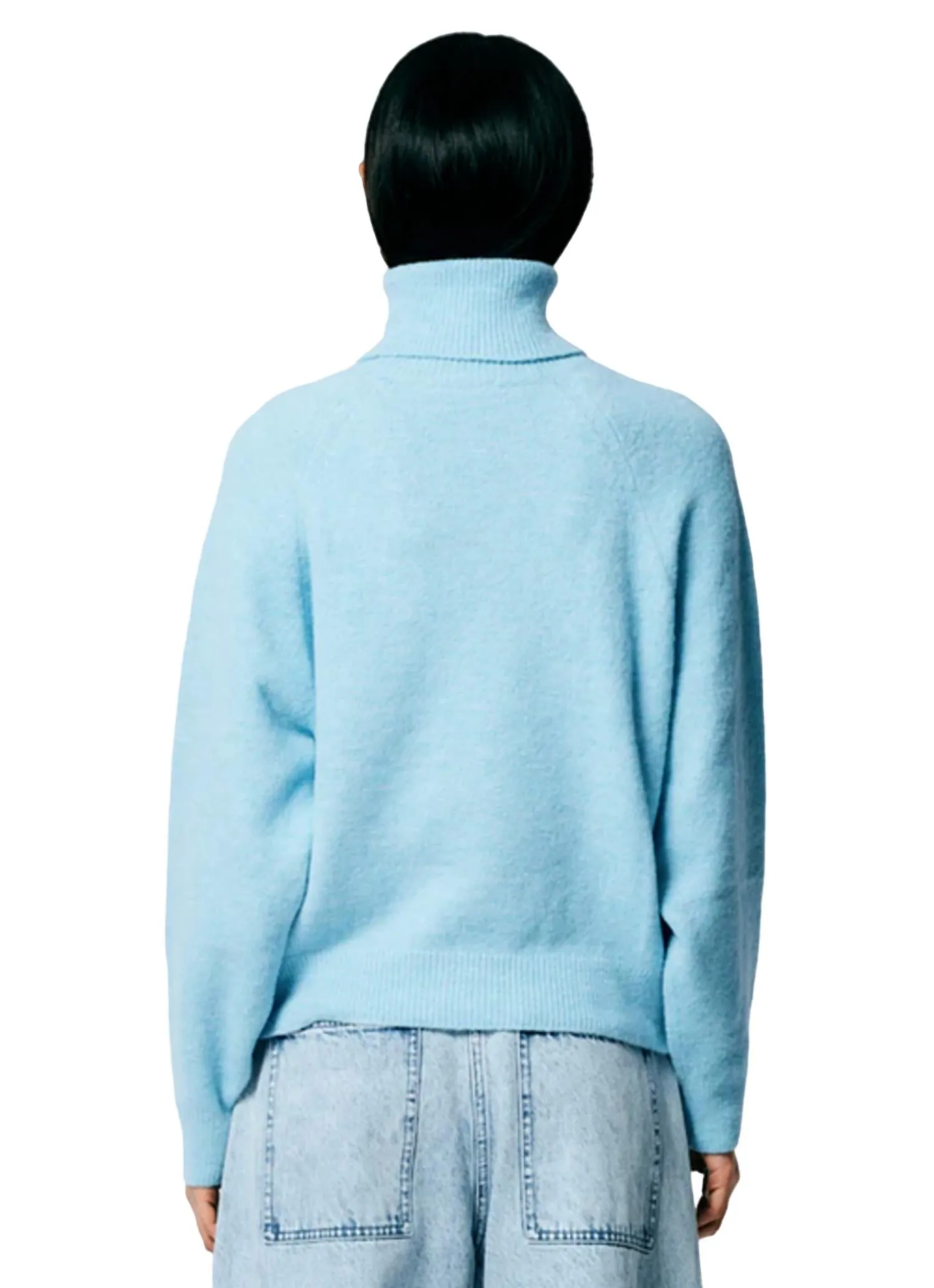 Douillet Turtleneck Easy Pullover In Maldives Blue