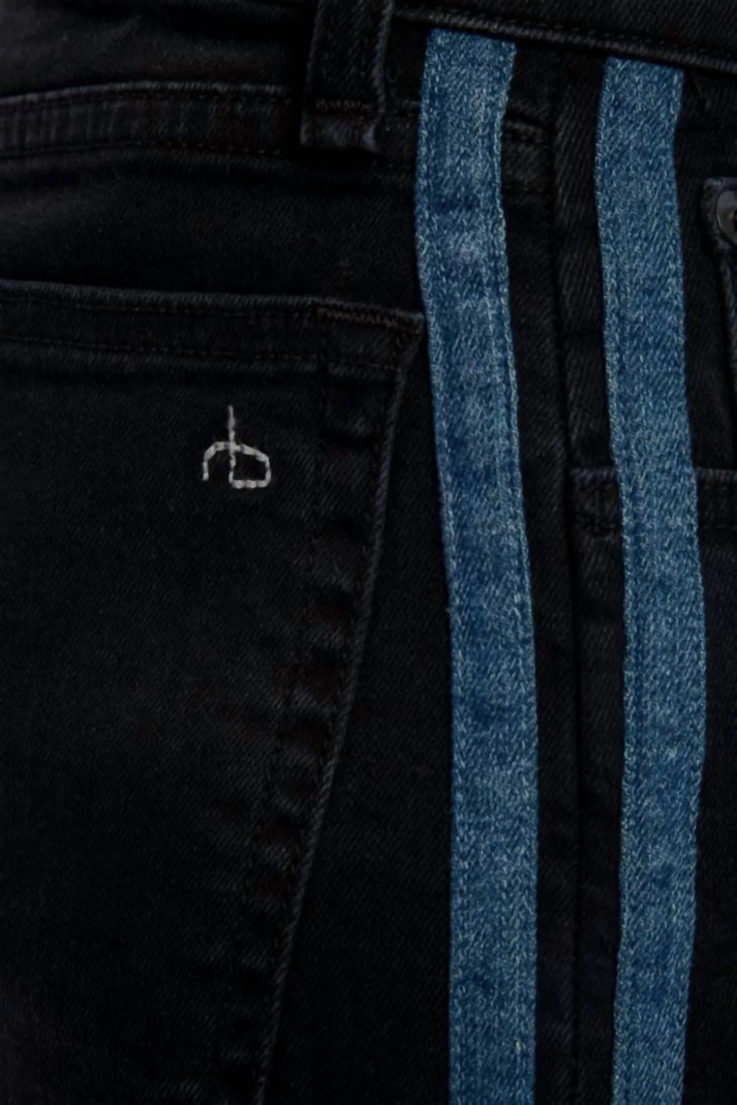 Dre Low Rise Stretch Side Stripe Ankle Jeans In Black