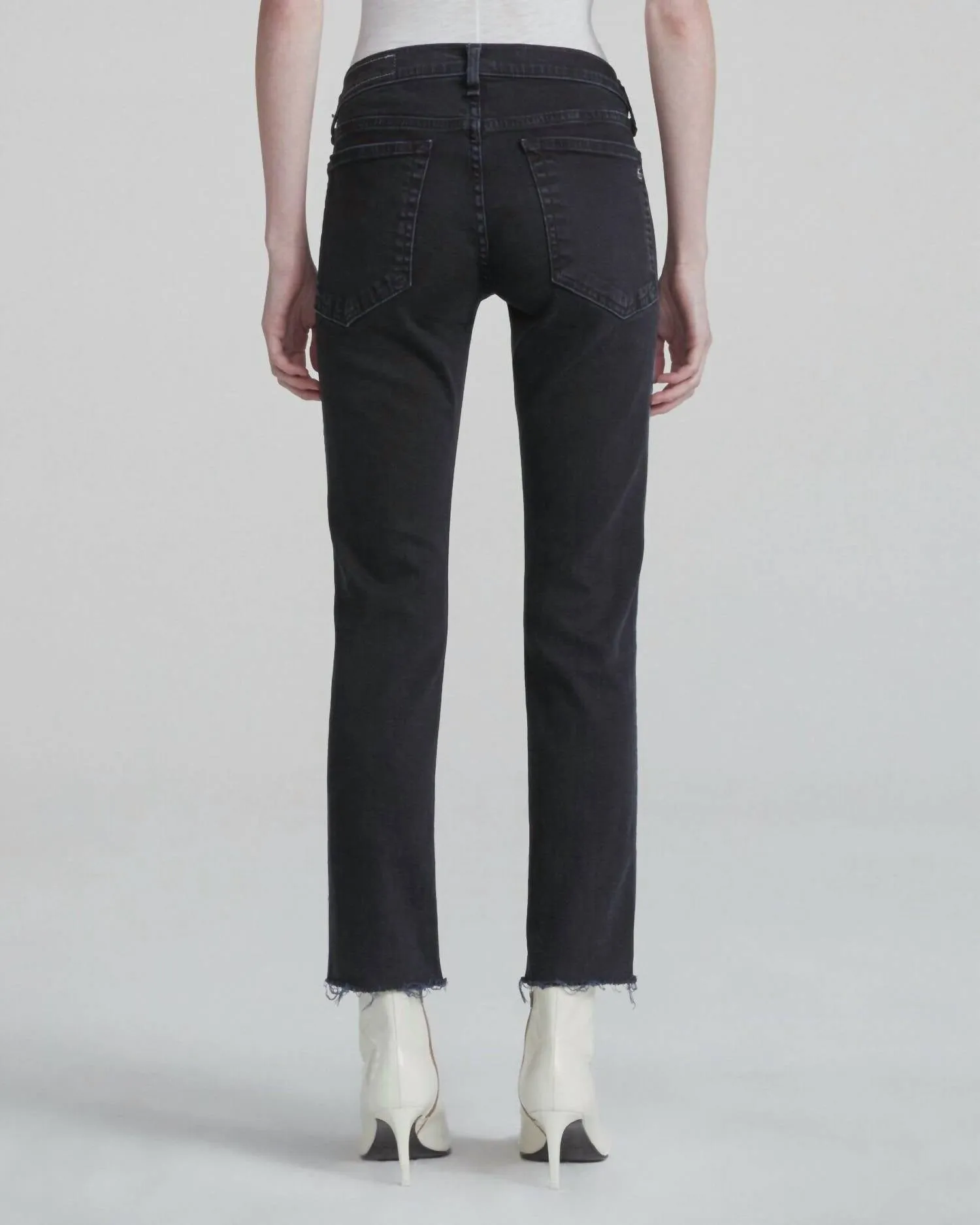 Dre Low Rise Stretch Side Stripe Ankle Jeans In Black