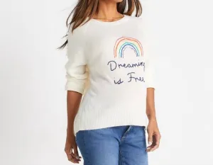 Dreaming Is Free Sweater In White