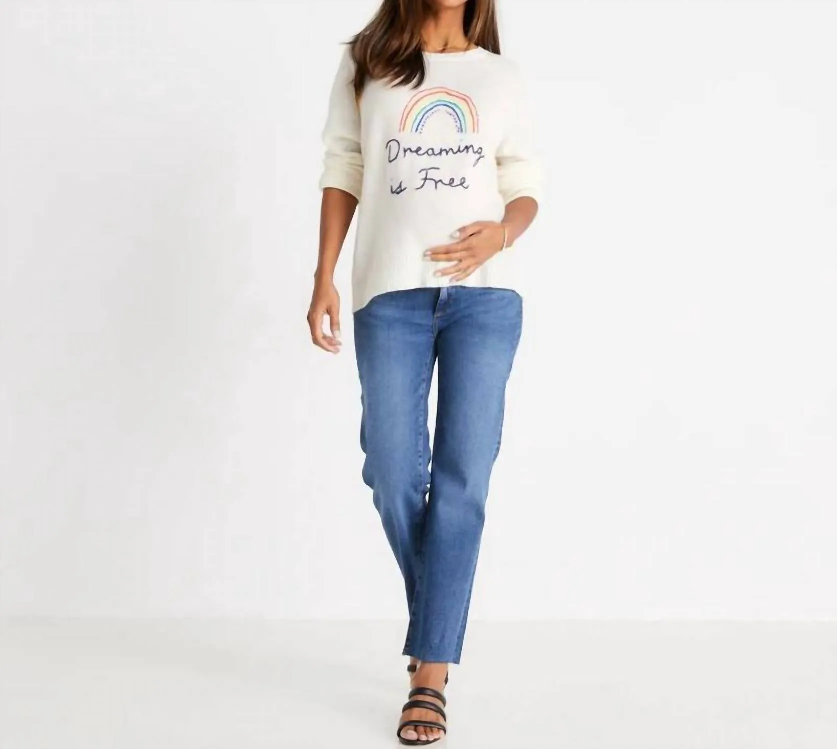 Dreaming Is Free Sweater In White