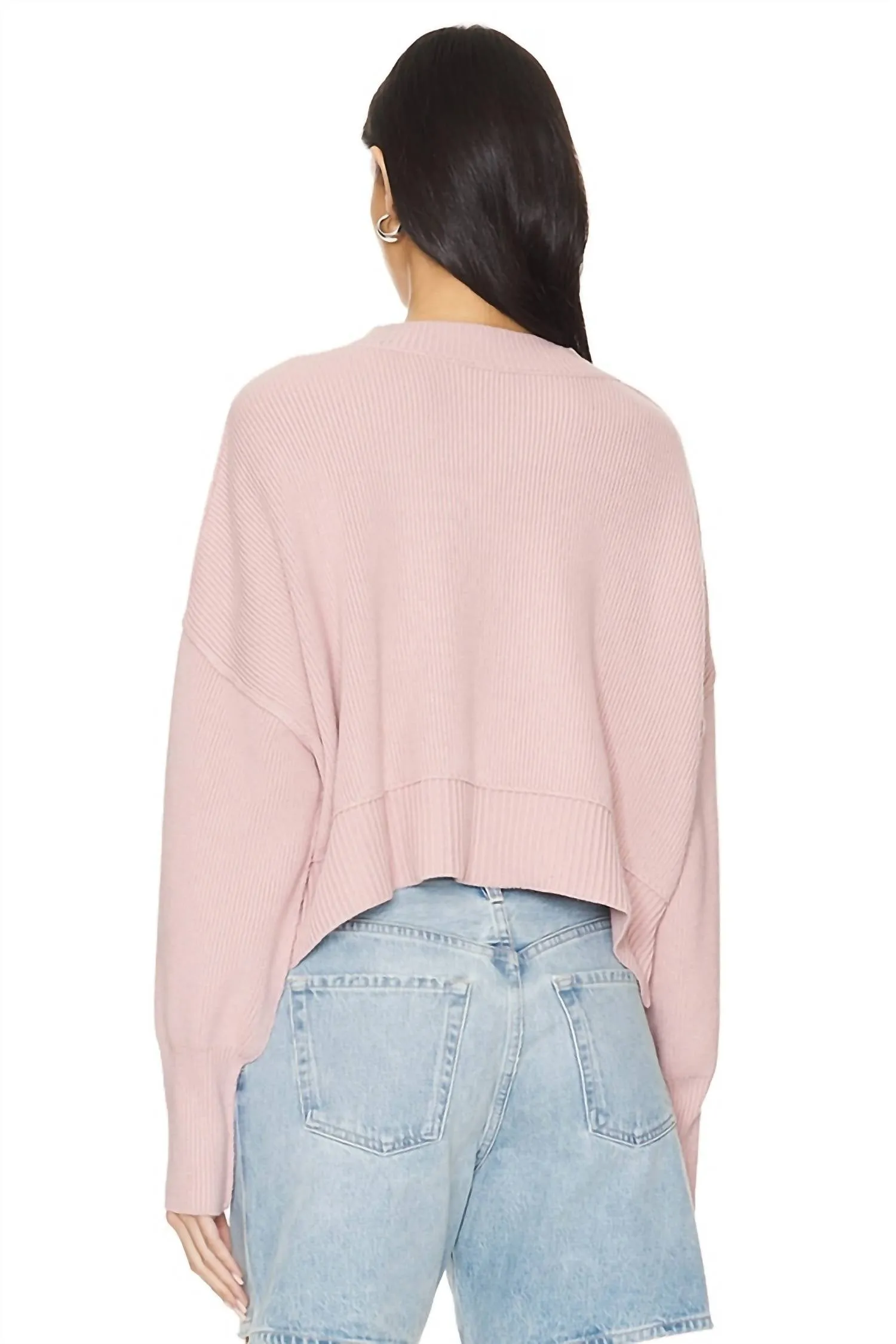 Easy Street Crop Pullover Sweater In Lost Petal