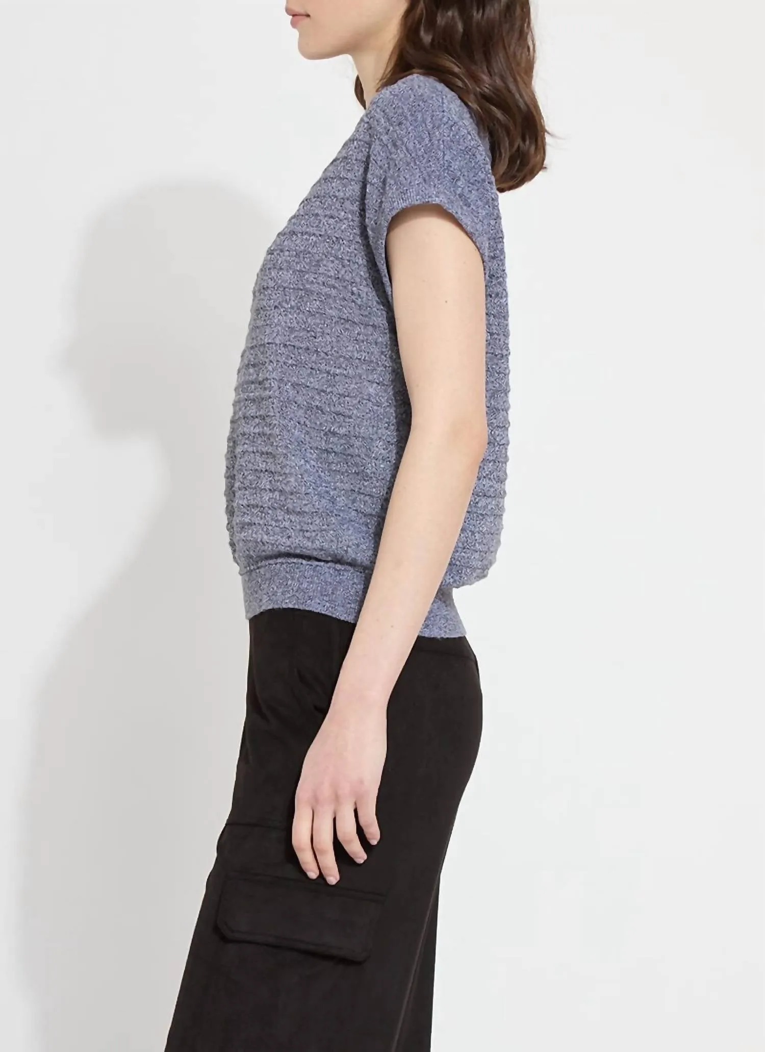 Edena Smocked Sweater In Salt Pepper