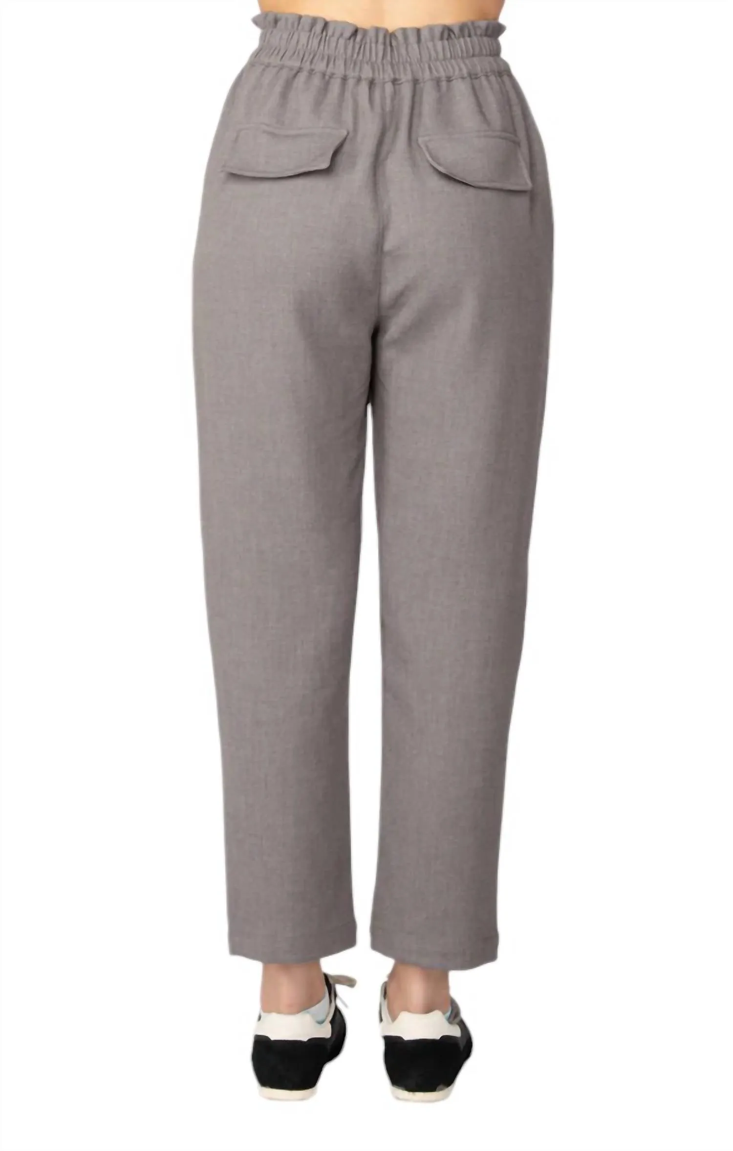Elastic Waist Trouser In Grey