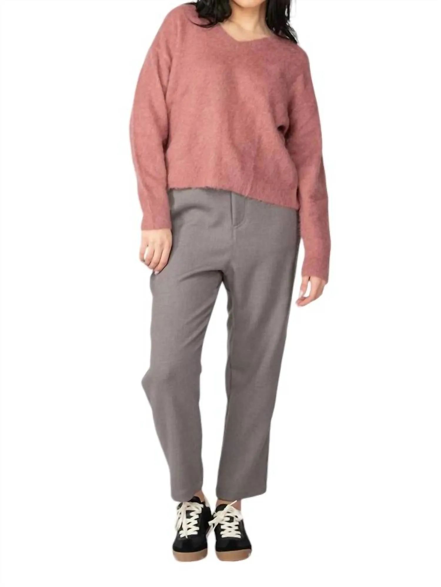 Elastic Waist Trouser In Grey