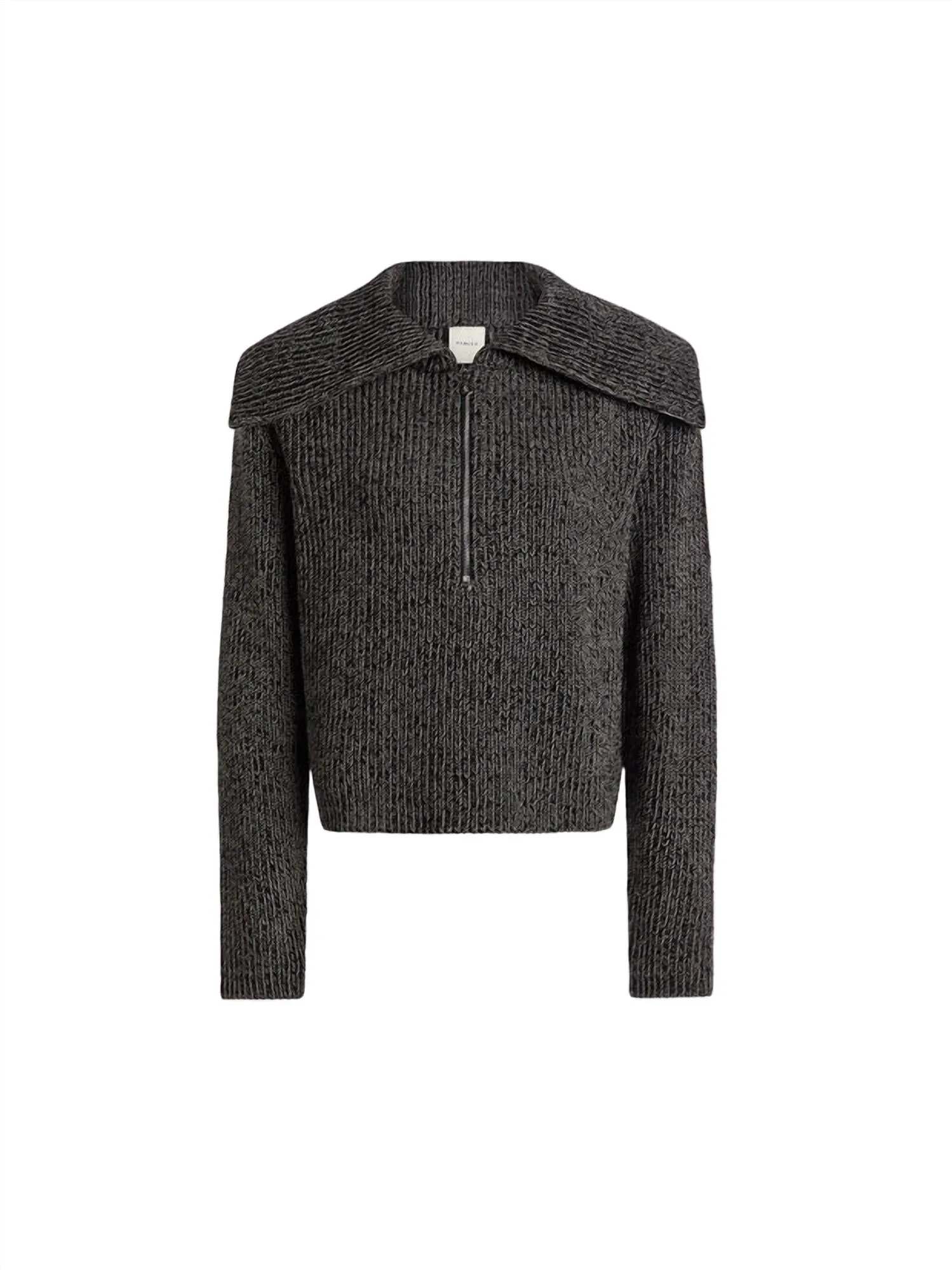 Elise Half Zip Knit Sweater In Black