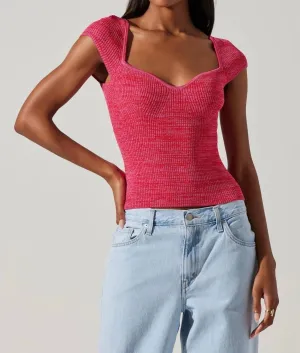 Eloah Sweater Tank In Pink Space Dye