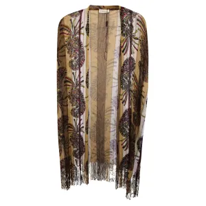 Etro Paisley Poncho in Beige Polyester