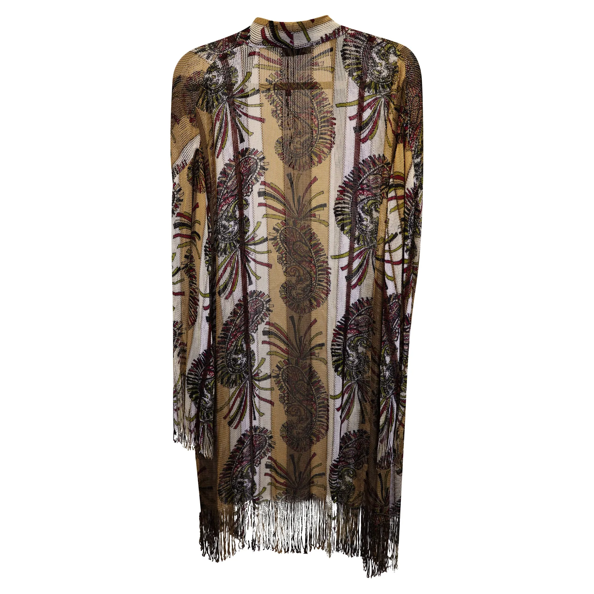 Etro Paisley Poncho in Beige Polyester