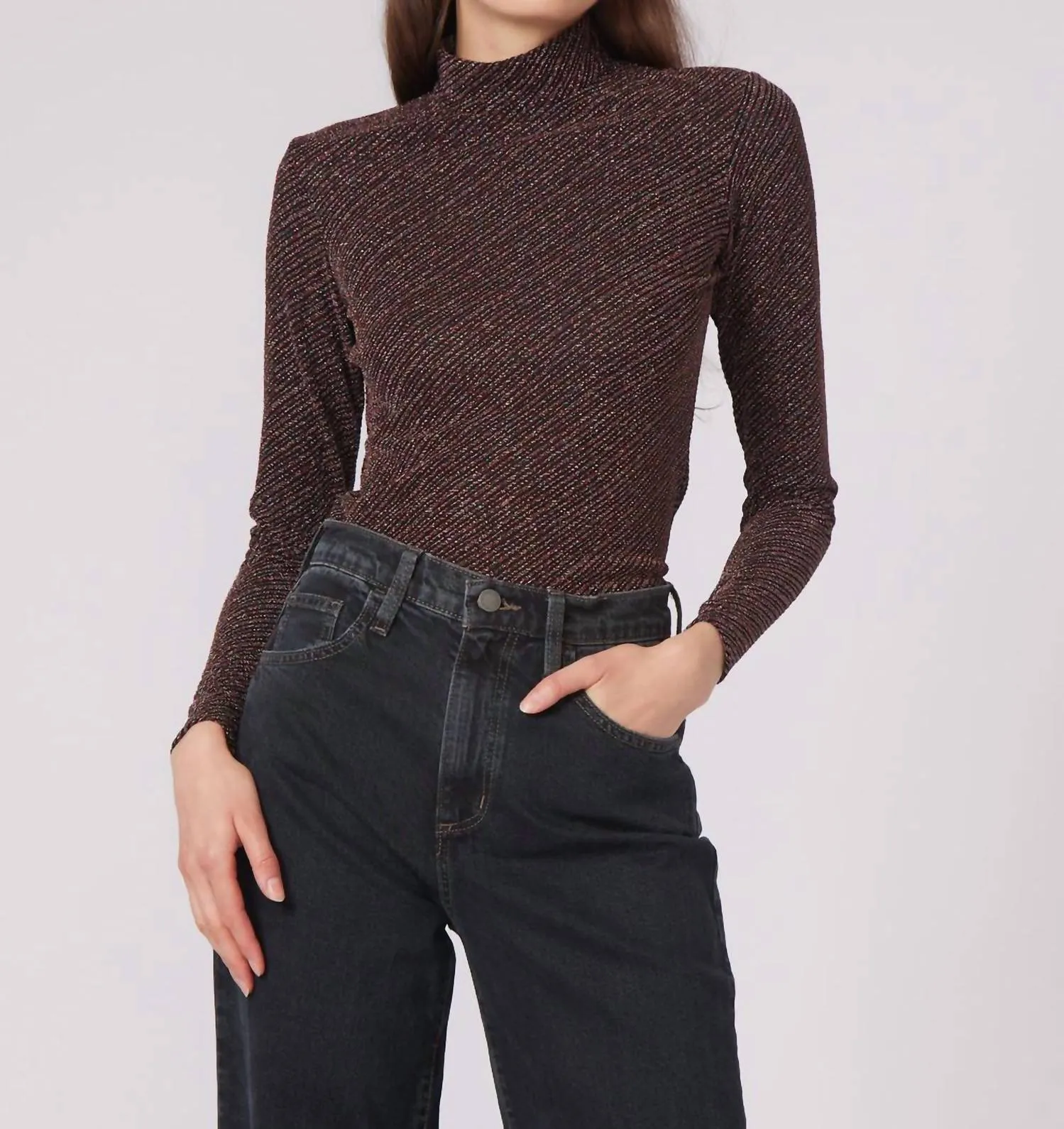 Evie Longsleeve Top In Bias Glitter