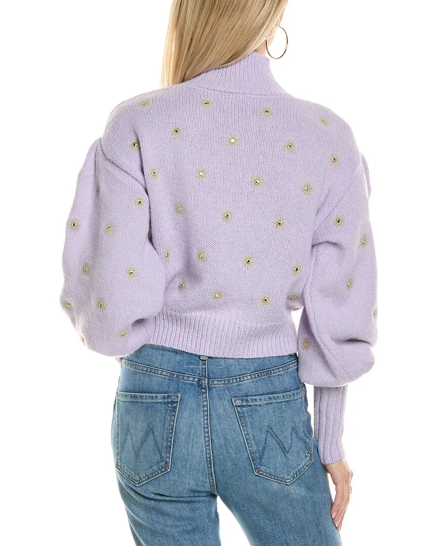 FARM Rio Mirror Embroidery Mohair & Wool-Blend Sweater
