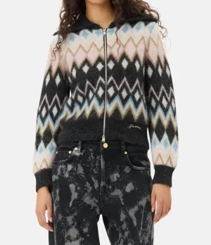 Fine Brushed Alpaca Cardigan In Black