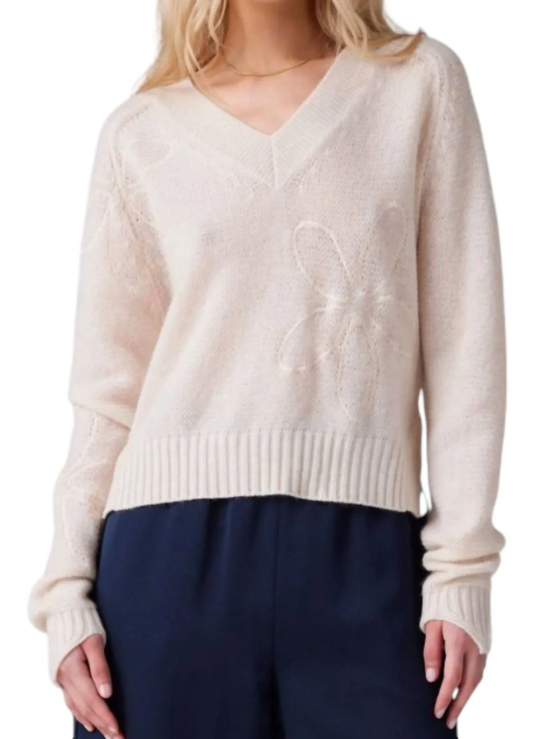 Floral Gauzy Lina Sweater In Bloom