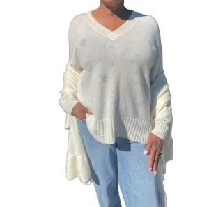 Foil Splash Sweater In Salt