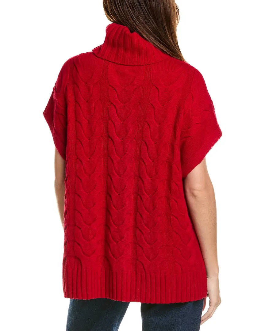 Forte Cashmere Luxe Cable Cowl Wool & Cashmere-Blend Popover Sweater