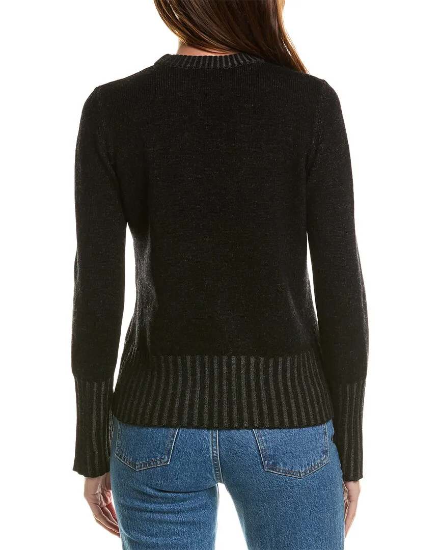 Forte Cashmere Plaited Crewneck Wool & Cashmere-Blend Sweater