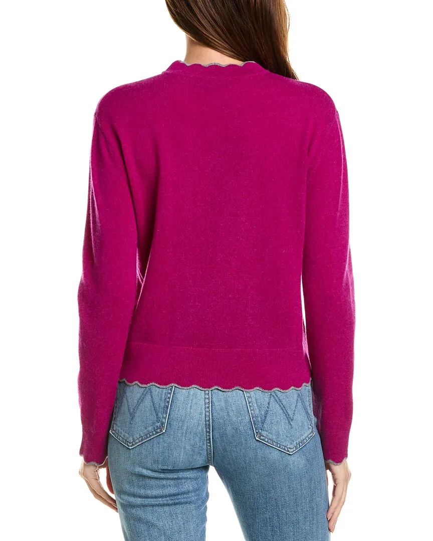 Forte Cashmere Scallop Edge Boxy Cashmere Sweater