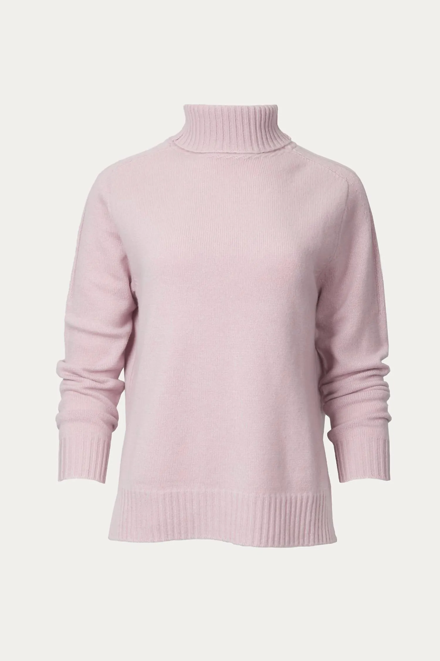Funnel-Neck Cashmere Sweater In Ash Rose
