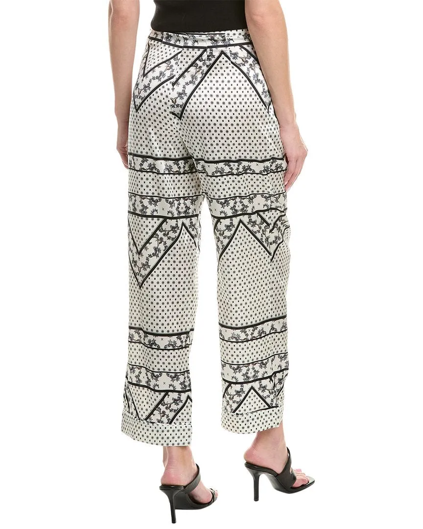 GANNI Printed Silk-Blend Pant