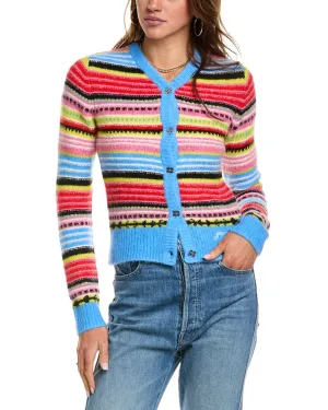 GANNI Soft Stripe Wool-Blend Cardigan