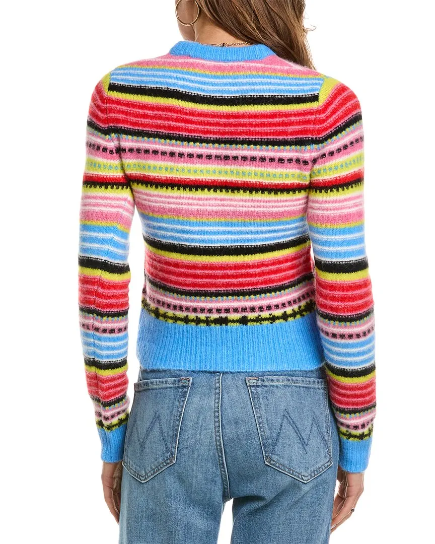 GANNI Soft Stripe Wool-Blend Cardigan