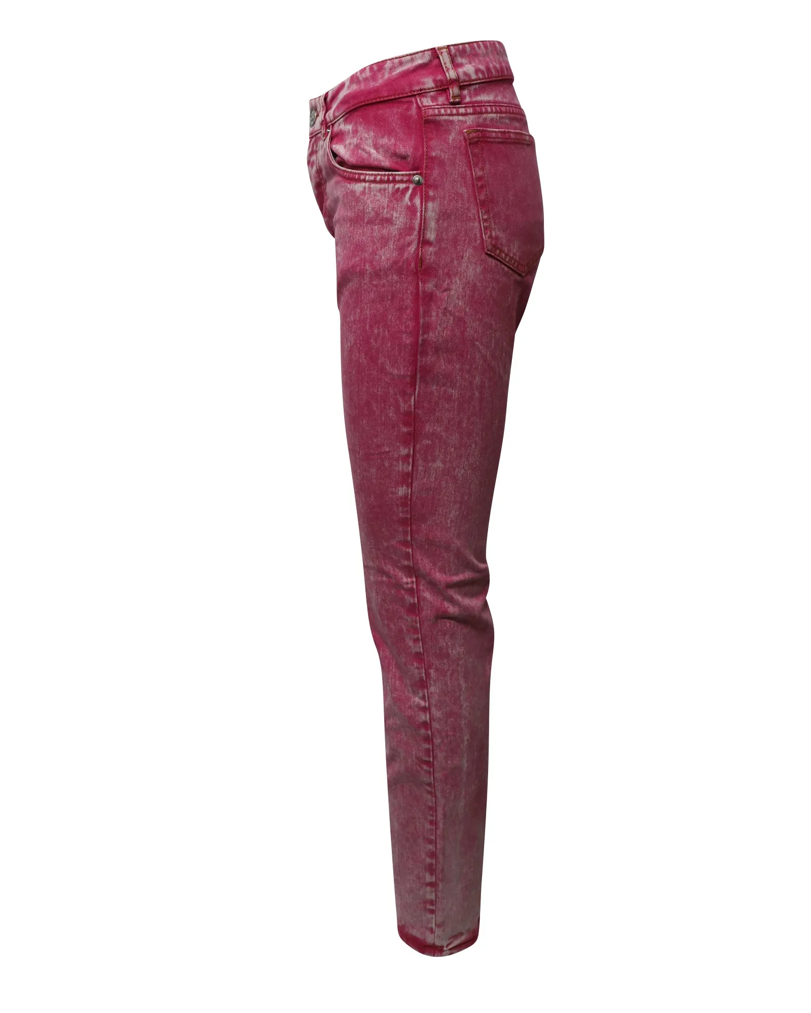 Ganni Washed Jeans in Pink Cotton