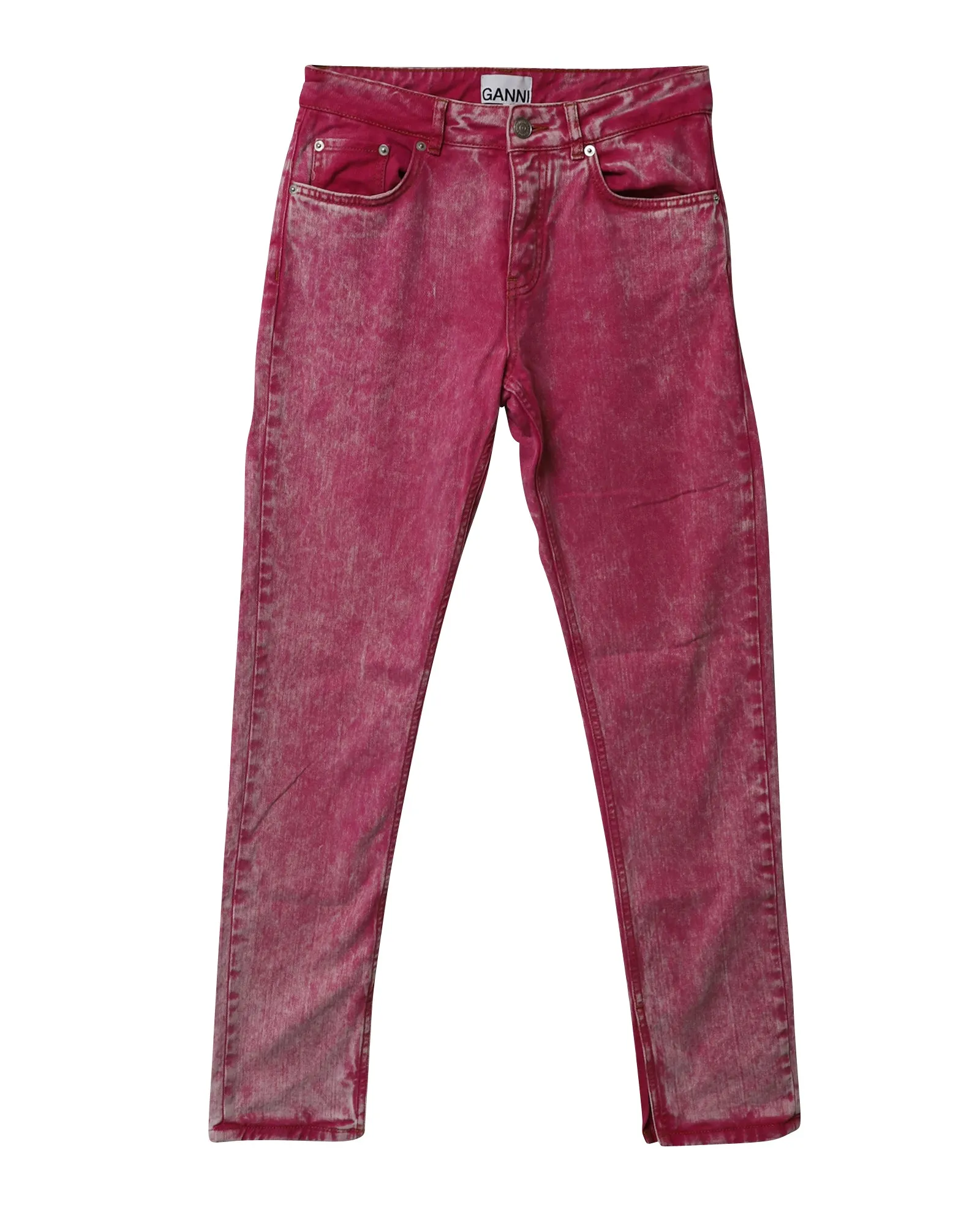 Ganni Washed Jeans in Pink Cotton