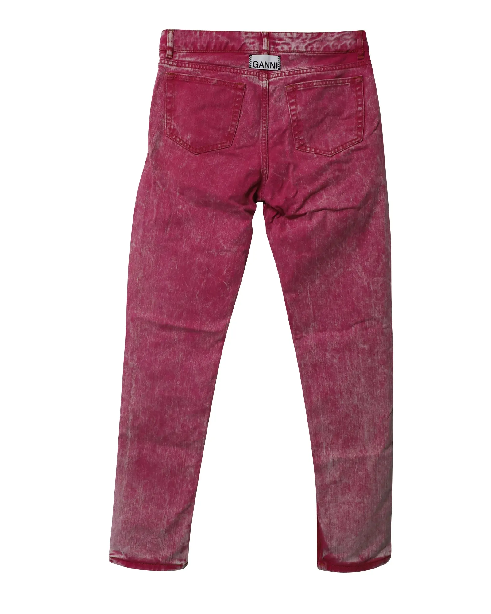 Ganni Washed Jeans in Pink Cotton