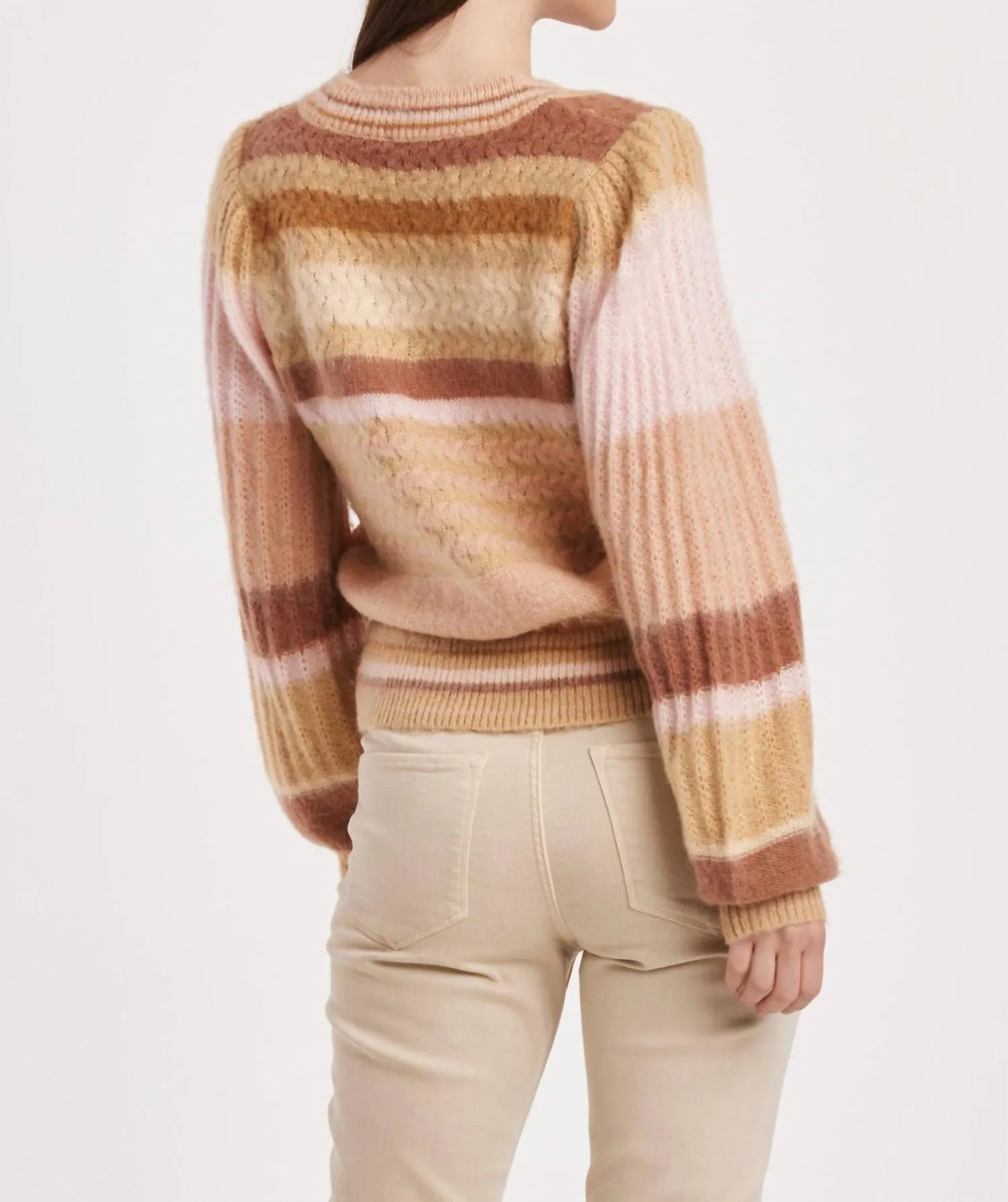 Geneva Sweater In Copper/peach/tan Combo