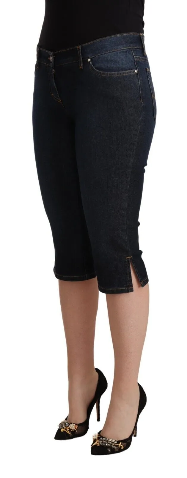 GF Ferre  Cotton Stretch Low Waist Slim Capri  Women's Jeans