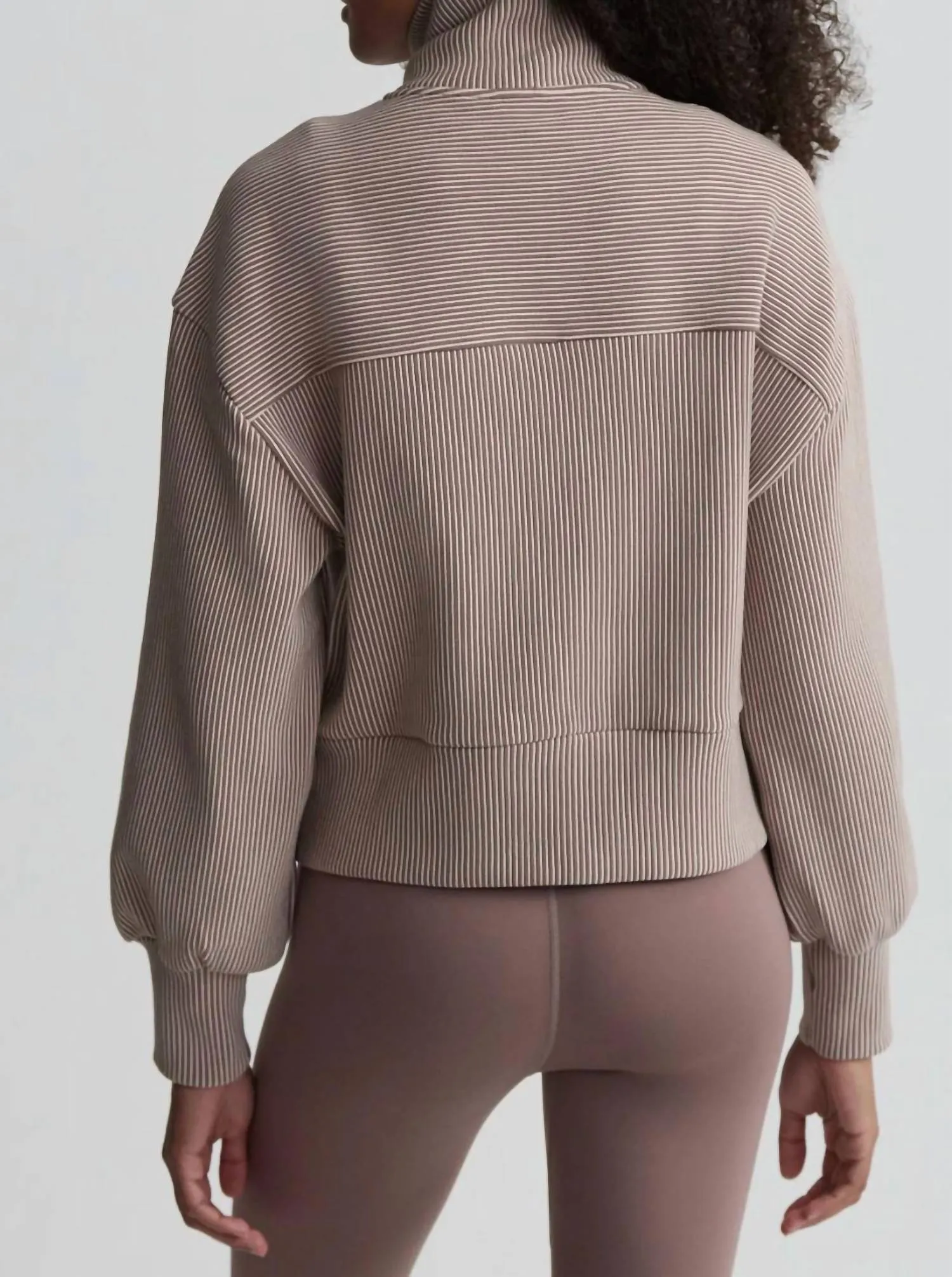 Gibbs Zip Through Sweater In Taupe Sand