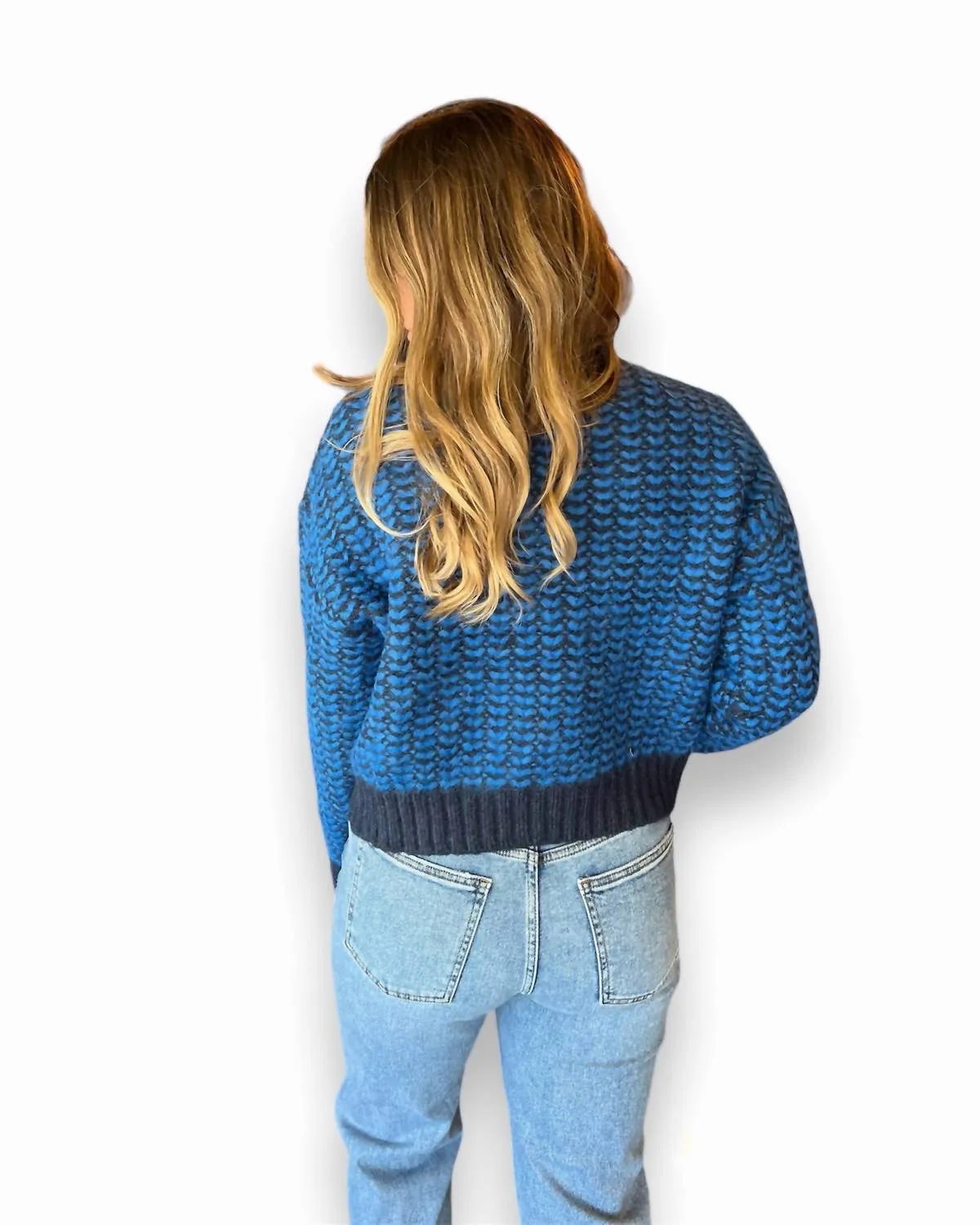 Go With The Waves Sweater In Navy