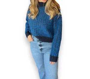Go With The Waves Sweater In Navy