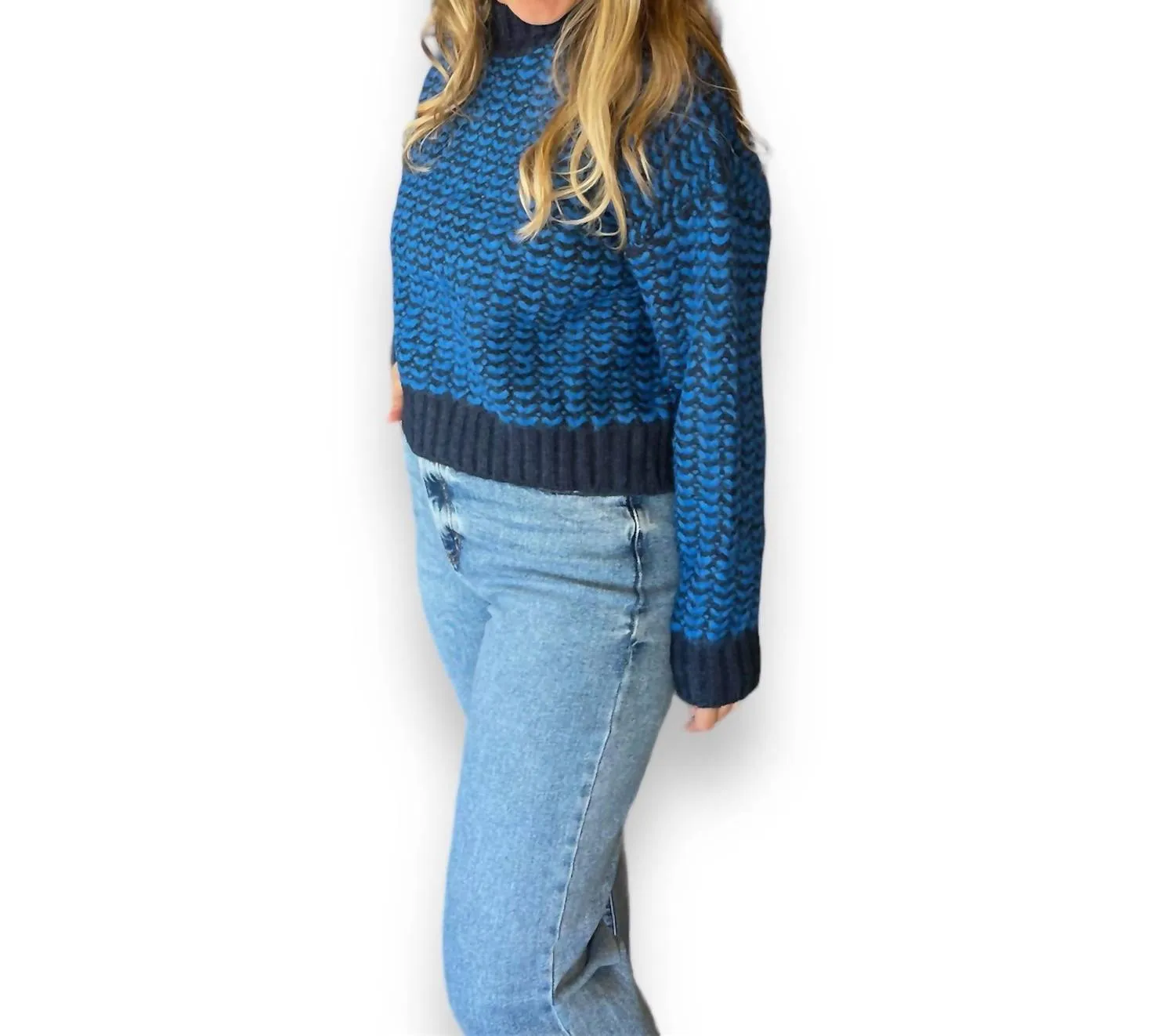 Go With The Waves Sweater In Navy