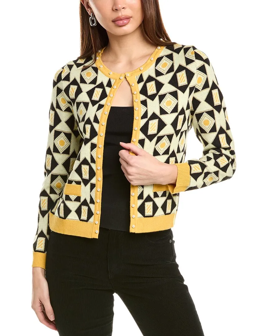 Gracia Pearl Trim Cardigan