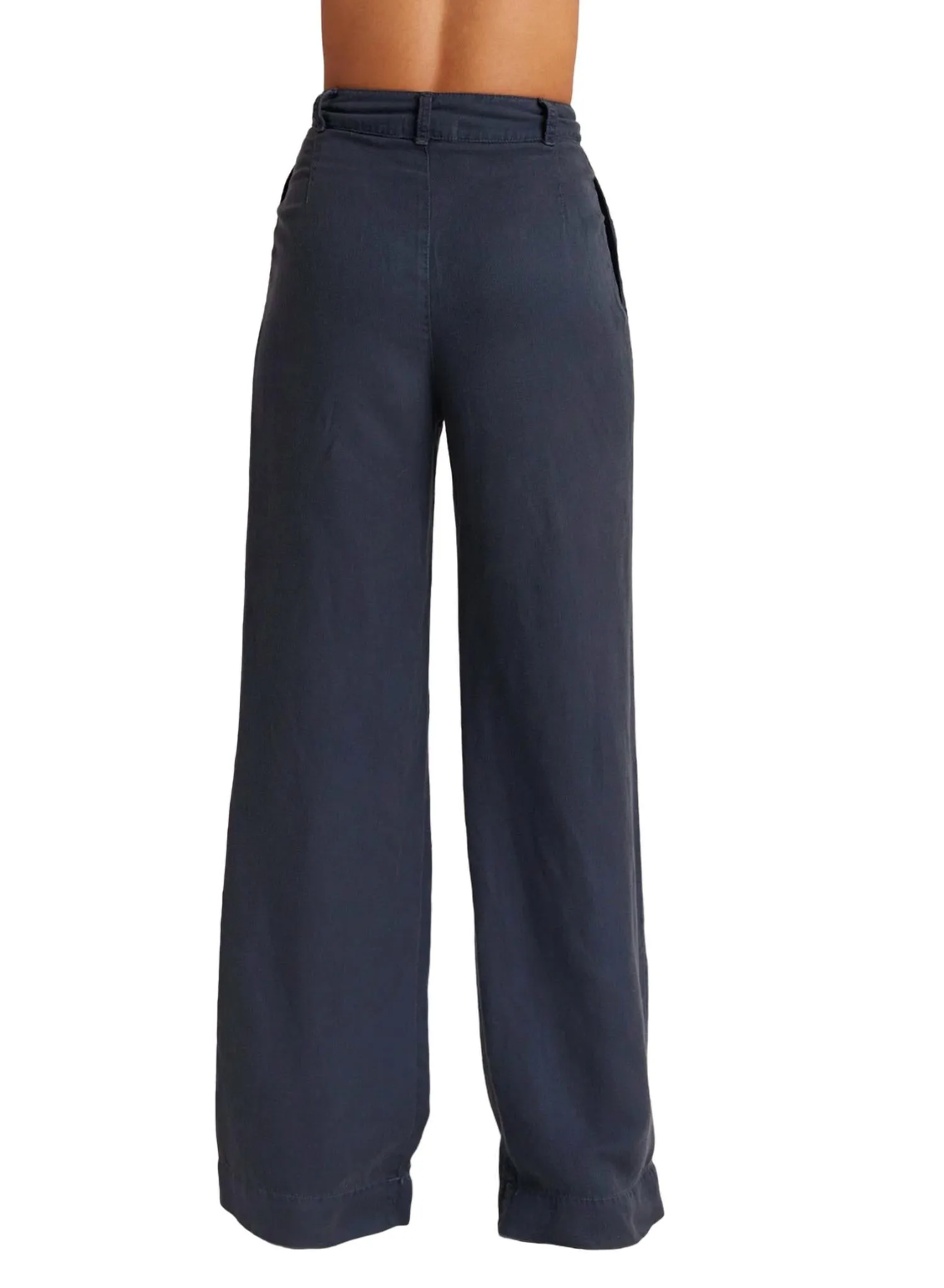Greta Pleated Wide Leg Trouser In Navy