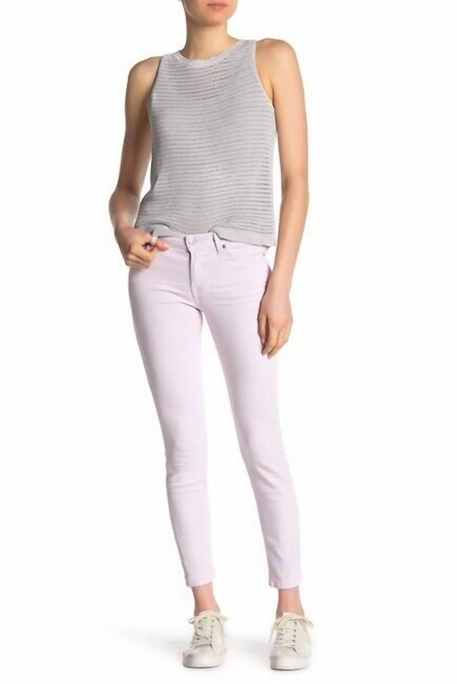 Gwenevere Mid Waist Skinny Jeans In Purple