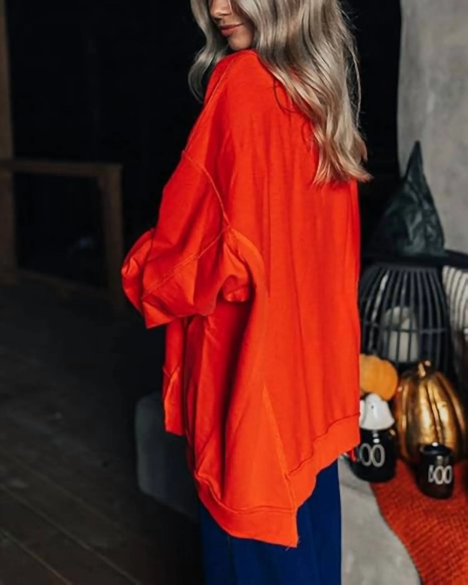 Happy Fall Y'all Pumpkin Patch Sweatshirt In Dark Orange
