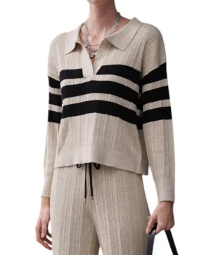 Heloise Knit Jumper In Almond/noir