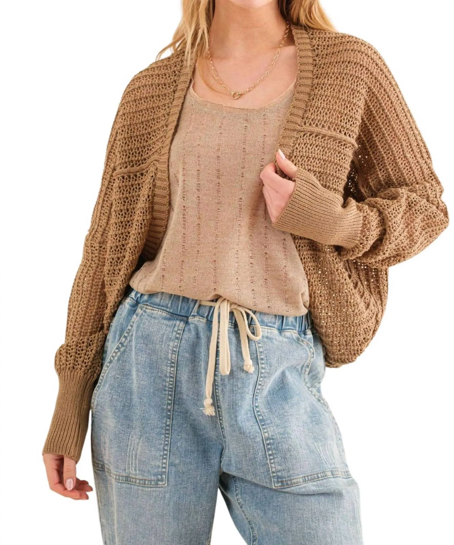 How You Feel Bolero Cardigan In Oak