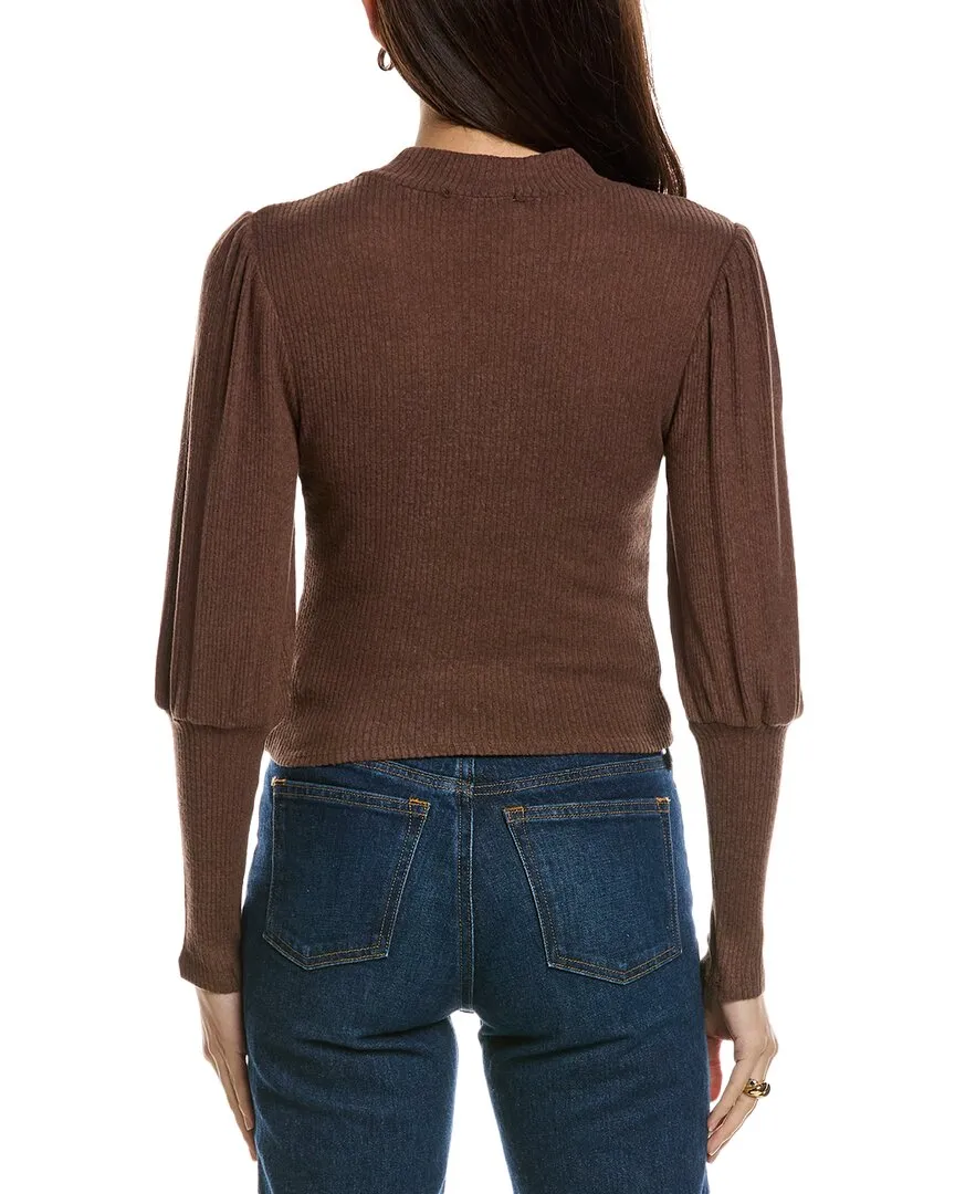 Isla Ciel Puff Sleeve Crop Sweater